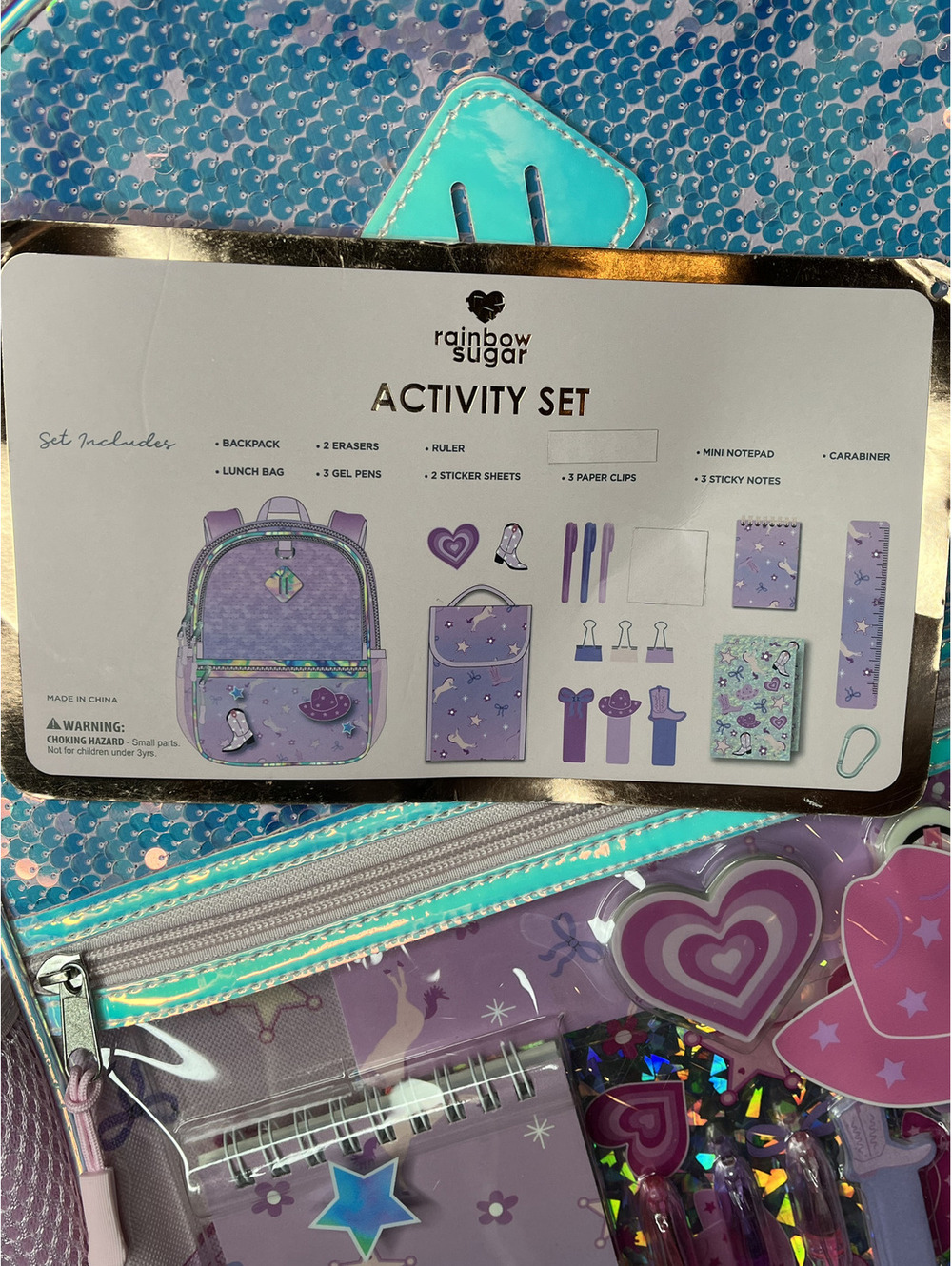 NWT Rainbow Sugar Girl's Pink/Western Activity Set Backpack - Picture 5 of 10